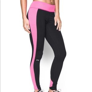Under Armor Black Leggings with Pink Stripe